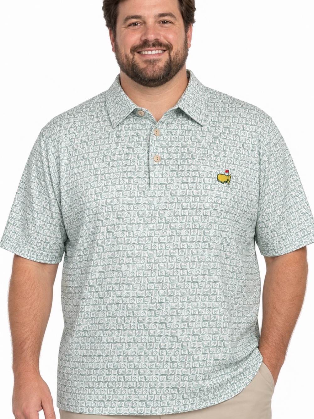 Masters tech Augusta National Green Concessions Print Polo 2XL NWOT
